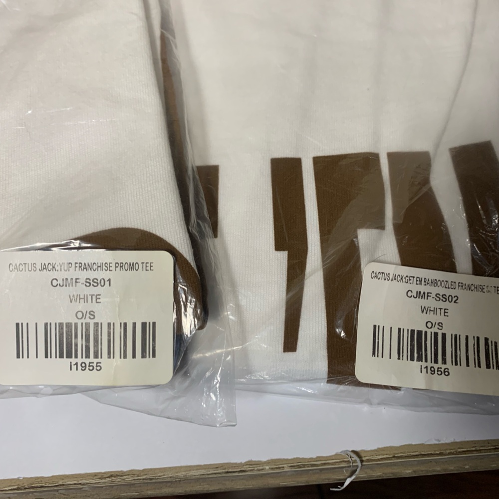 Two Travis Scott Cactus Jack one size tee shirts